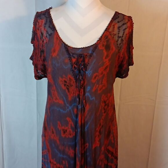 Tie Dyed Cold Shoulder Maxi Dress - Picture 2 of 10